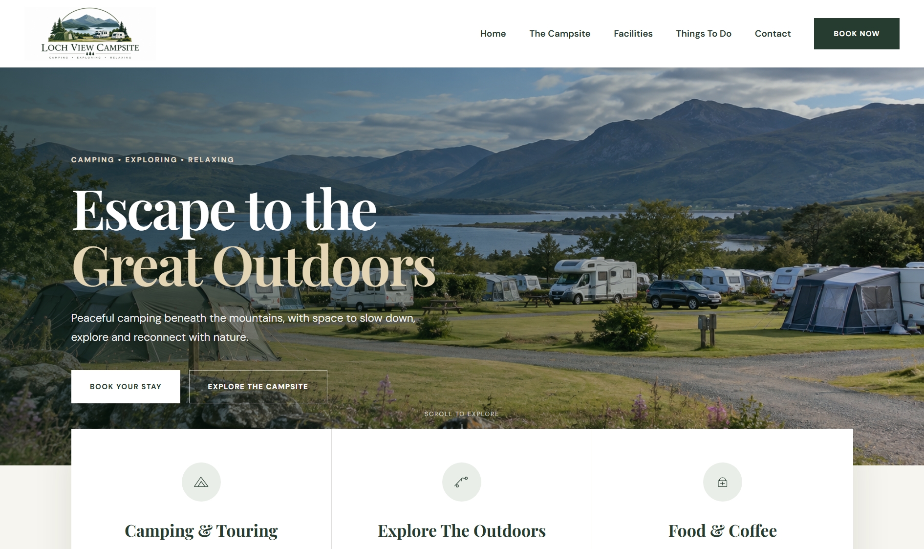 Loch View Campsite portfolio project