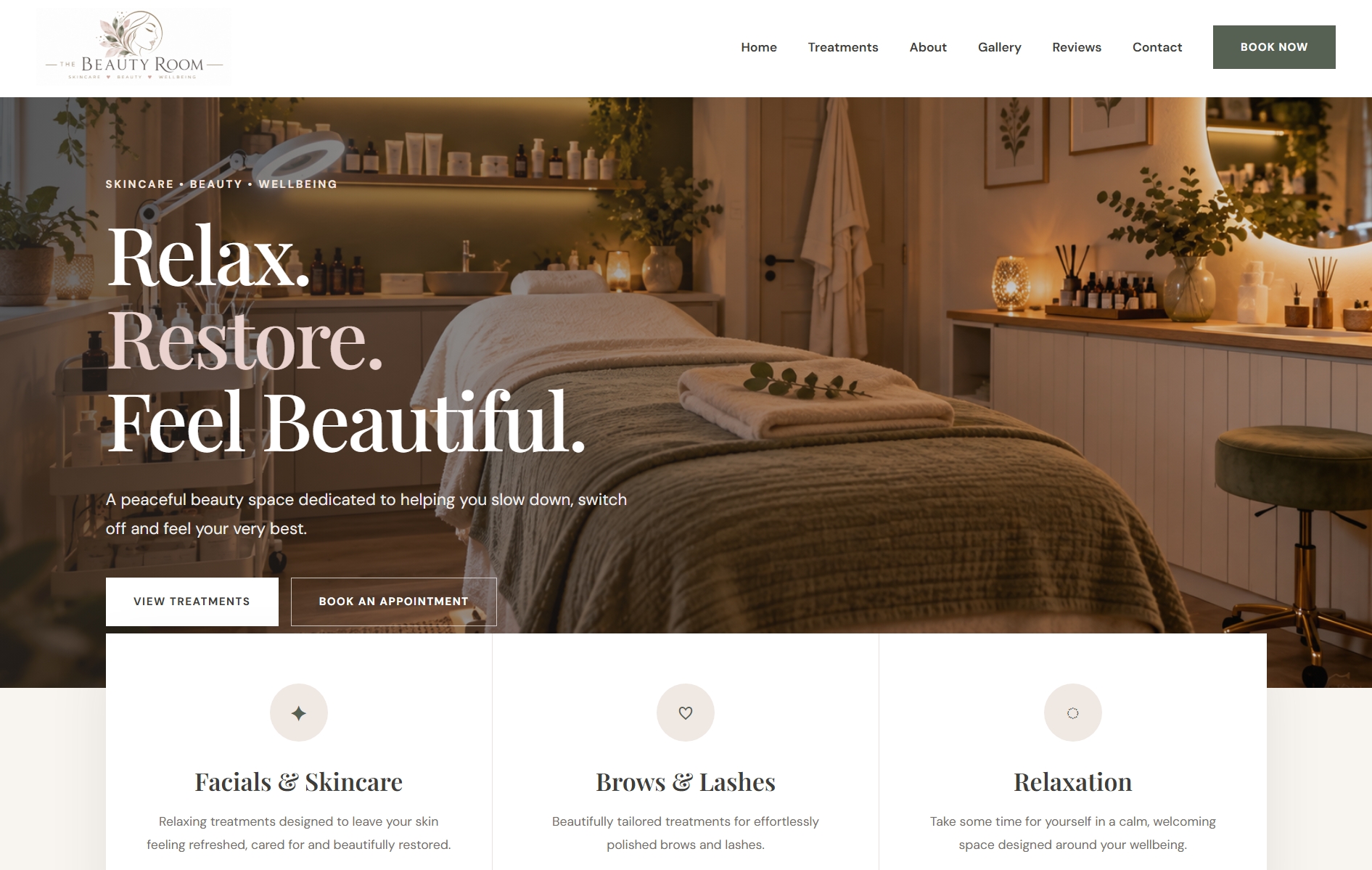 The Beauty Room portfolio project
