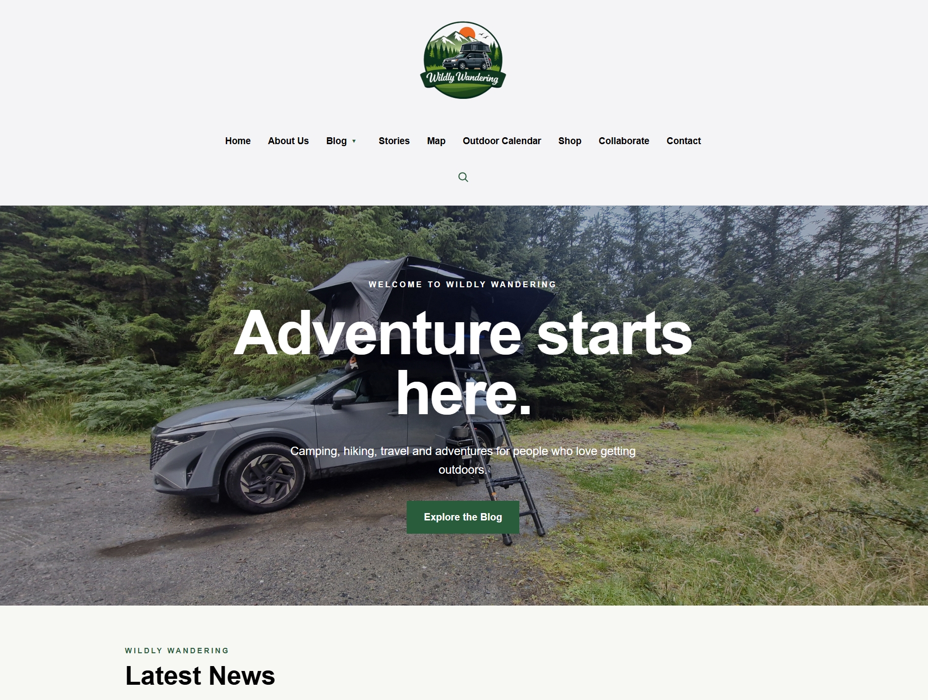 Wildly Wandering portfolio project